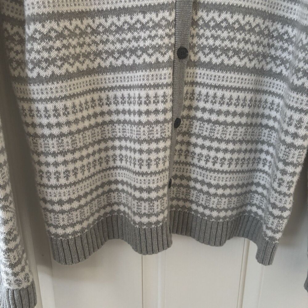 Gap Womens Fair Isle Cardigan Sweater Size‎ Large V Neck Christmas Holiday Hygge - Picture 4 of 12